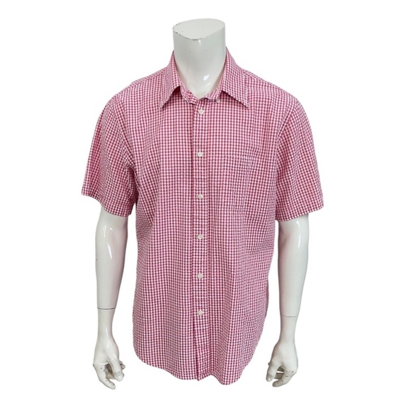 Brooks Brothers Regent Short Sleeve Green Gingham Check Seersucker Shirt Mens XL - Picture 3 of 9